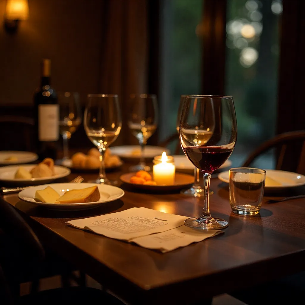 Wine tasting setup